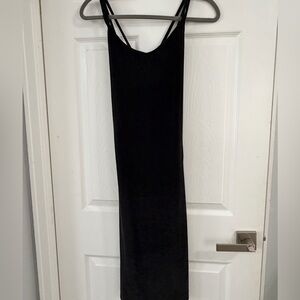 Black velvet Sleeveless Maxi Dress